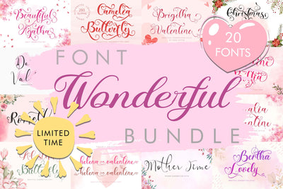 Wonderful Font Bundle Font Prasetya Letter 