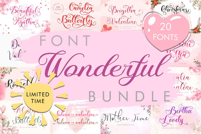Wonderful Font Bundle Font Prasetya Letter 