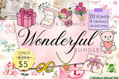 Wonderful Monogram Fonts & Graphics Font Prasetya Letter 