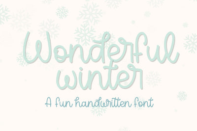 Wonderful Winter, Cute Handwritten Font for Cricut, Cursive Christmas Handwriting Font Designing Digitals 