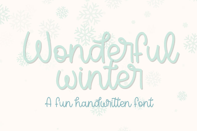 Wonderful Winter, Cute Handwritten Font for Cricut, Cursive Christmas Handwriting Font Designing Digitals 
