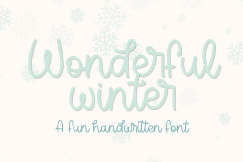 Wonderful Winter, Cute Handwritten Font for Cricut, Cursive Christmas Handwriting Font Designing Digitals 
