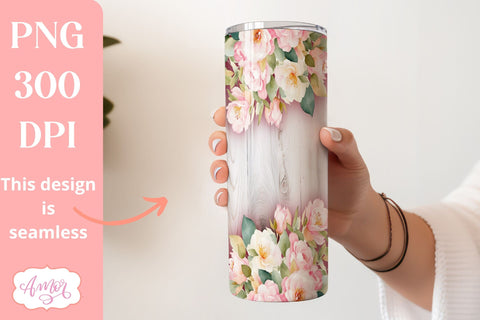 Wood and flowers wedding Tumbler Wraps sublimation BUNDLE Sublimation Amorclipart 
