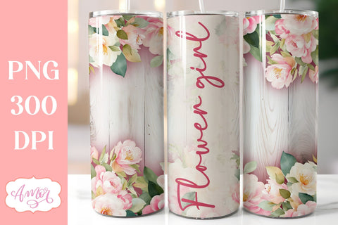 Wood and flowers wedding Tumbler Wraps sublimation BUNDLE Sublimation Amorclipart 
