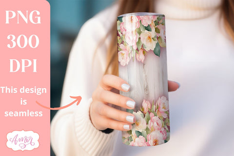 Wood and flowers wedding Tumbler Wraps sublimation BUNDLE Sublimation Amorclipart 