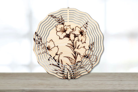 Wood Burned Snapdragon Flowers Wind Spinner Bundle Sublimation Regulrcrative 