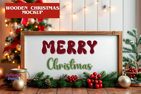 Wood Christmas Decor Mockup Mock Up Photo Sublimatiz Designs 