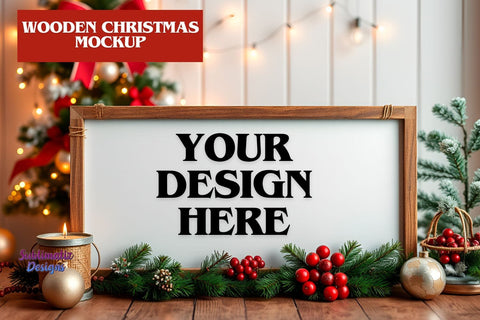 Wood Christmas Decor Mockup Mock Up Photo Sublimatiz Designs 