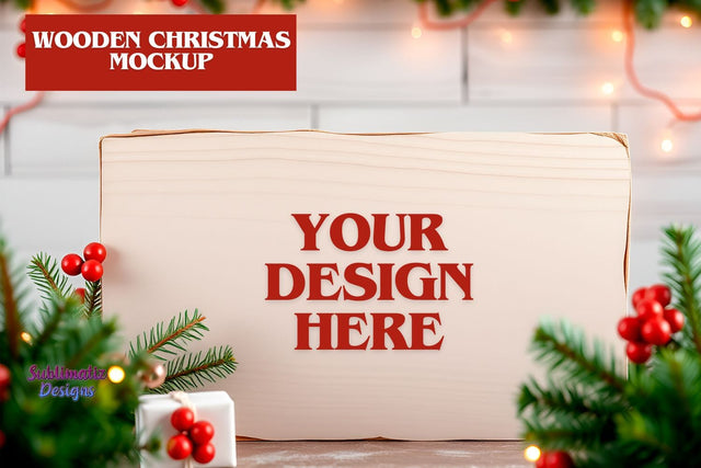 Wood Christmas Mockup Template Mock Up Photo Sublimatiz Designs 