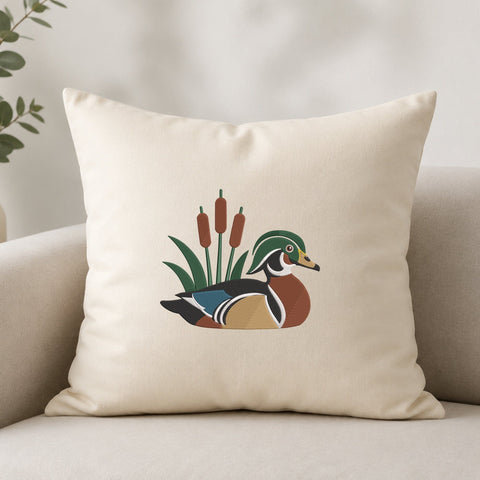 Wood Duck Embroidery Design – Mallard Duck Machine Embroidery File, Cattail Pond Bird Wildlife Hunting Design Embroidery/Applique DESIGNS PatternFeed8 