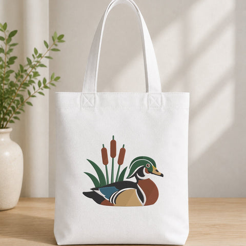 Wood Duck Embroidery Design – Mallard Duck Machine Embroidery File, Cattail Pond Bird Wildlife Hunting Design Embroidery/Applique DESIGNS PatternFeed8 