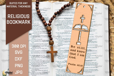 Wood Laser Cut Religious Bookmark. Bible Bookmark SVG SVG Evgenyia Guschina 