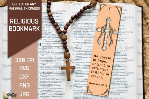 Wood Laser Cut Religious Bookmark. Bible Bookmark SVG SVG Evgenyia Guschina 