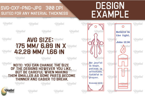 Wood Laser Cut Religious Bookmark. Bible Bookmark SVG SVG Evgenyia Guschina 