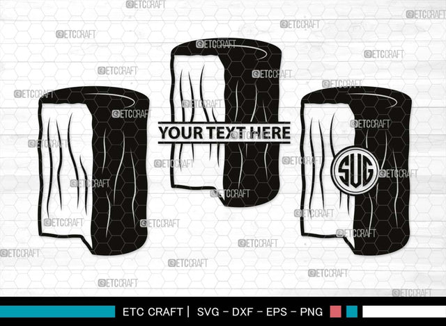 Wood Log Monogram, Wood Log Silhouette, Wood Log SVG, Wood Svg, Tree Log Svg, Tree Rings Svg, Growth Rings Svg, Wood Trunk Svg, SB00546 SVG ETC Craft 