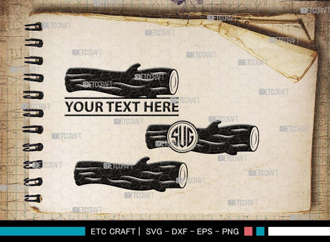 Wood Log Monogram, Wood Log Silhouette, Wood Log SVG, Wood Svg, Tree Log Svg, Tree Rings Svg, Growth Rings Svg, Wood Trunk Svg, SB00546 SVG ETC Craft 