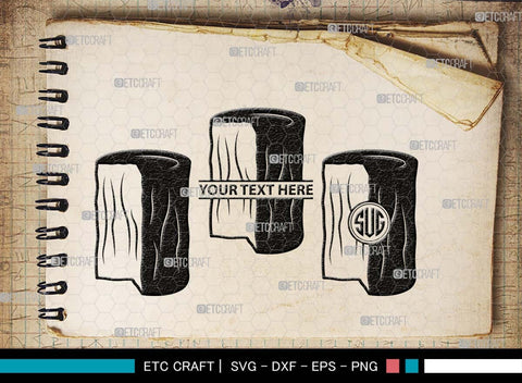 Wood Log Monogram, Wood Log Silhouette, Wood Log SVG, Wood Svg, Tree Log Svg, Tree Rings Svg, Growth Rings Svg, Wood Trunk Svg, SB00546 SVG ETC Craft 