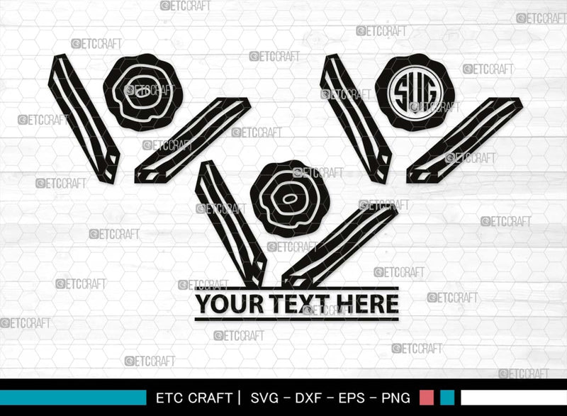 Wood Log Monogram, Wood Log Silhouette, Wood Log SVG, Wood Svg, Tree ...
