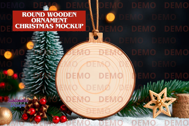 Wood Ornament Christmas Mockup Mock Up Photo Sublimatiz Designs 