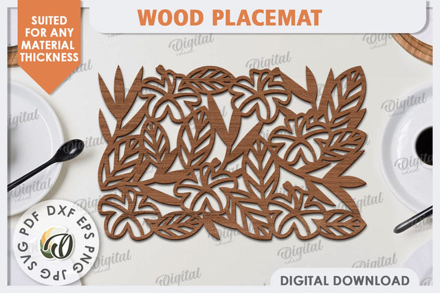 Wood Placemat Laser Cut. Home Decor. Wood Coasters SVG SVG Evgenyia Guschina 