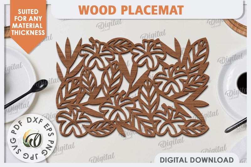 Wood Placemat Laser Cut. Home Decor. Wood Coasters SVG SVG Evgenyia Guschina 