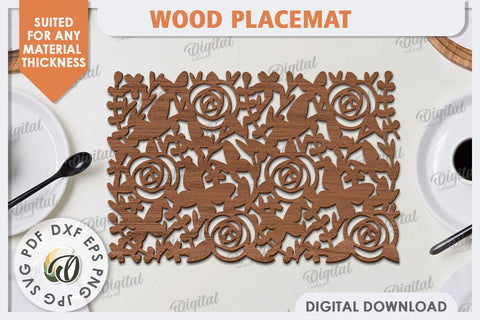 Wood Placemat Laser Cut. Home Decor. Wood Coasters SVG SVG Evgenyia Guschina 