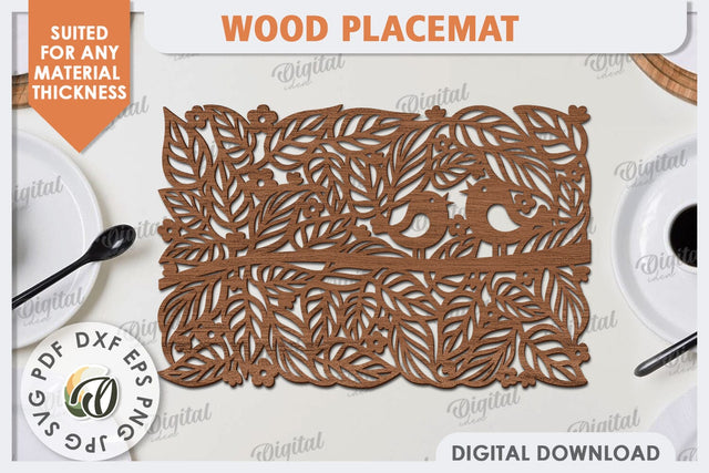 Wood Placemat Laser Cut. Home Decor. Wood Coasters SVG SVG Evgenyia Guschina 