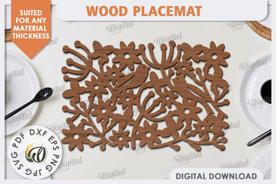 Wood Placemat Laser Cut. Home Decor. Wood Coasters SVG SVG Evgenyia Guschina 