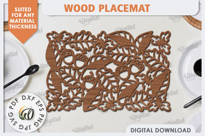Wood Placemat Laser Cut. Home Decor. Wood Coasters SVG SVG Evgenyia Guschina 