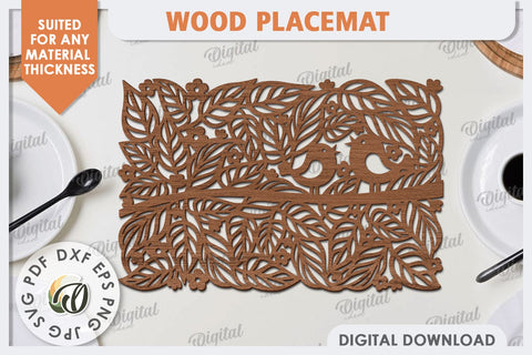 Wood Placemats Laser Cut Bundle. Home Decor. Coasters SVG SVG Evgenyia Guschina 