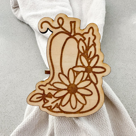 Wood Pumpkin Napkin Ring Bundle Laser SVG File SVG Crafting With Brenna 