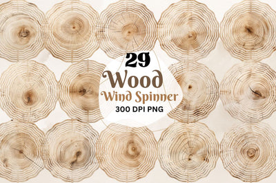 Wood Wind Spinner Sublimation Designs Bundle Sublimation Regulrcrative 