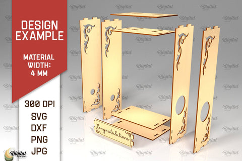 Wood Wine Bottle Holder Laser Cut. Wine Rack SVG SVG Evgenyia Guschina 