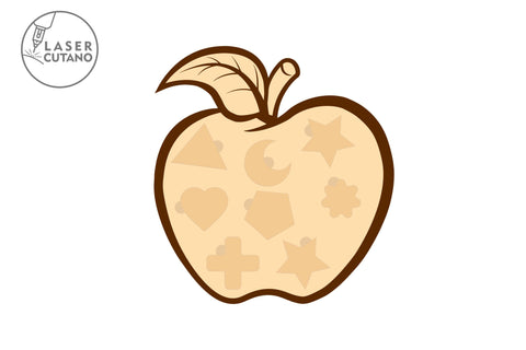 Wooden Apple Shape Sorter Toy - Laser Cut Kids Puzzle SVG File SVG LaserCutano 