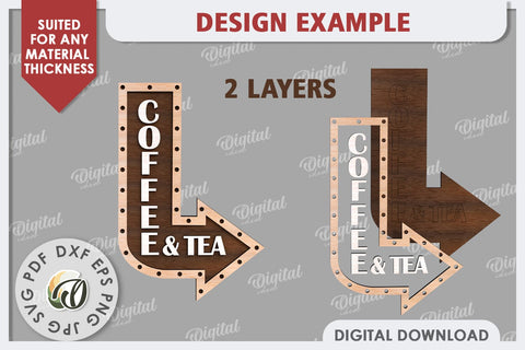 Wooden Arrow Sign for Drinks Laser Cut. Kitchen Sign SVG SVG Evgenyia Guschina 