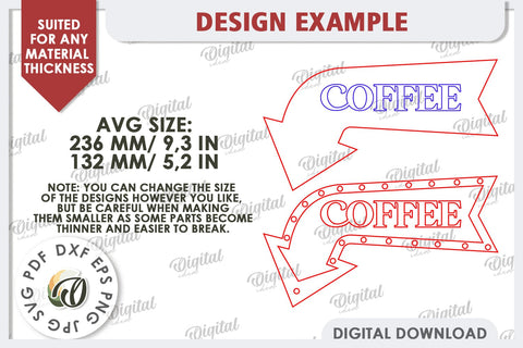 Wooden Arrow Sign for Drinks Laser Cut. Kitchen Sign SVG SVG Evgenyia Guschina 