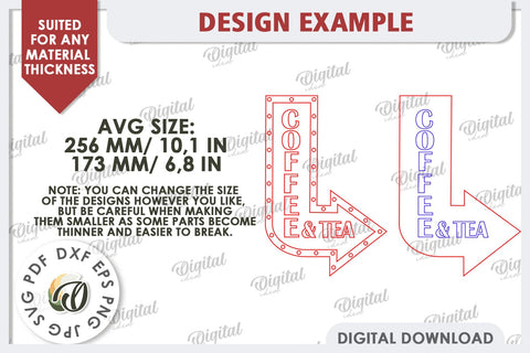 Wooden Arrow Sign for Drinks Laser Cut. Kitchen Sign SVG SVG Evgenyia Guschina 