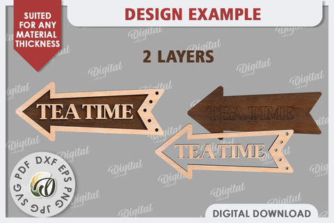 Wooden Arrow Sign for Drinks Laser Cut. Kitchen Sign SVG SVG Evgenyia Guschina 
