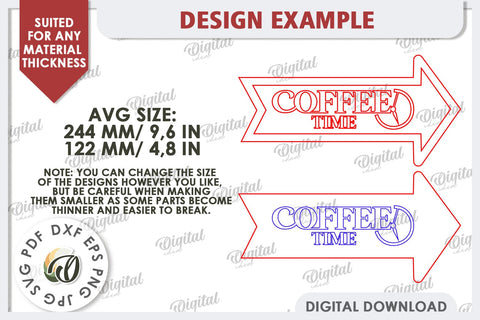 Wooden Arrow Sign for Drinks Laser Cut. Kitchen Sign SVG SVG Evgenyia Guschina 