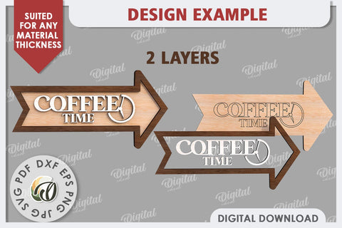 Wooden Arrow Sign for Drinks Laser Cut. Kitchen Sign SVG SVG Evgenyia Guschina 