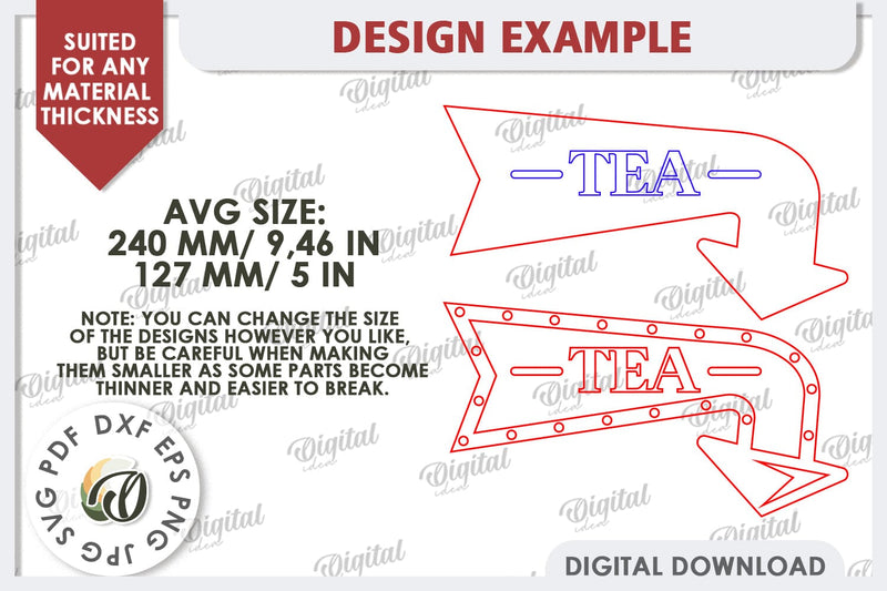 Wooden Arrow Sign for Drinks Laser Cut. Kitchen Sign SVG - So Fontsy