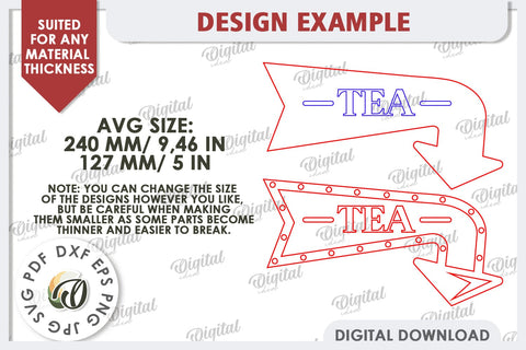 Wooden Arrow Sign for Drinks Laser Cut. Kitchen Sign SVG SVG Evgenyia Guschina 