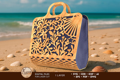 Wooden Beach Bag SVG LaserCutano 