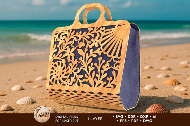 Wooden Beach Bag SVG LaserCutano 