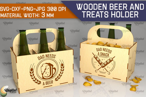 Wooden Beer And Treats Holders Laser Cut Bundle. Bottle Boxes SVG SVG Evgenyia Guschina 