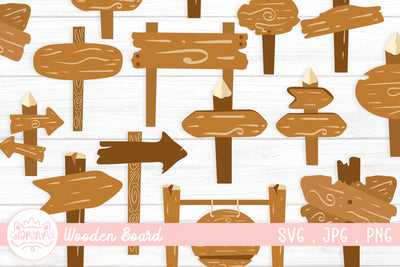 Wooden Board Clipart Bundle | Wood Sign SVG dapiyupi store 