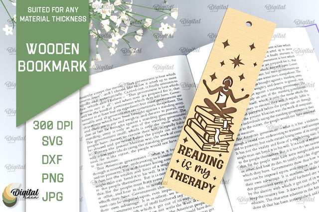 Wooden Bookmark Laser Cut. Engraved Bookmark SVG SVG Evgenyia Guschina 