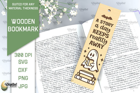 Wooden Bookmark Laser Cut. Engraved Bookmark SVG SVG Evgenyia Guschina 