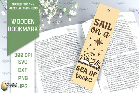 Wooden Bookmark Laser Cut. Engraved Bookmark SVG SVG Evgenyia Guschina 
