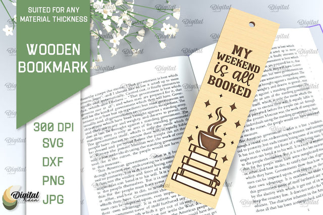 Wooden Bookmark Laser Cut. Engraved Bookmark SVG SVG Evgenyia Guschina 